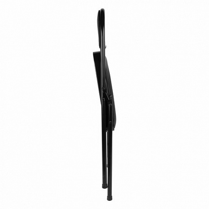 Стул складной BRABIX "Golf Plus CF-003 КОМФОРТ", черный каркас, кожзам черный, В КОРОБЕ, 533026