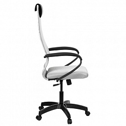 Кресло офисное МЕТТА "SU-B-8" пластик, ткань-сетка, сиденье мягкое, светло-серое