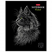 Тетрадь А5, 48 л., HATBER, скоба, клетка, матовая ламинация, 3D-лак, "Black Cat" (микс в спайке), 093159, 48Т5лолВ1