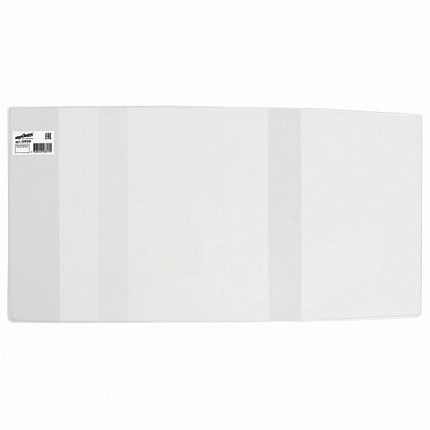 Обложка ПВХ для учебников, ЮНЛАНДИЯ, С ЗАКЛАДКОЙ, универсальная, 110 мкм, 233х450 мм, штрих-код, 229319