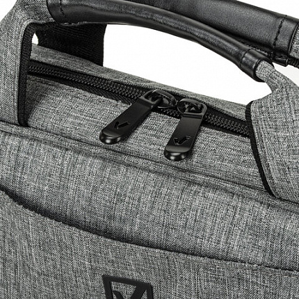 Сумка портфель BRAUBERG OFFICE с отделением для ноутбука 17,3", светло-серый меланж, 34х44х6 см, 272613