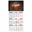 Календарь квартальный на 2026 г., 1 блок, 1 гребень, бегунок, мелованная бумага, BRAUBERG, "Удивительный пейзаж", 116750
