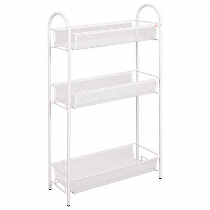 Этажерка "Ладья-13" офисно-бытовая 3 яруса, металл, белая, 43х17х75,5 см, Э 399 Б