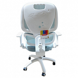 Кресло детское с поясничной поддержкой BRABIX KIDS "MG-225", сетка/ткань TW, голубое, 533317