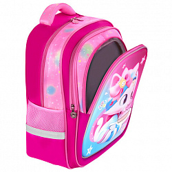 Рюкзак BRAUBERG KIDS FLOSSY, 2 отделения, 3 кармана, "Sweet Kitten", 3D-панель, 40х28х18 см, 273180