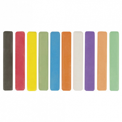 Мел цветной ПИФАГОР, набор 10 шт., квадратный, 221168