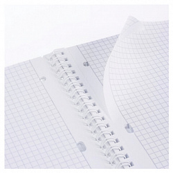 Тетрадь обложка пластик, А4, 80 л., гребень, клетка, HATBER, "LINE NEON" Зеленая, 081542, 80Т4В1гр_03034