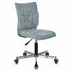 Кресло BRABIX "Stream MG-314", без подлокотников, пятилучие серебристое, ткань, серо-голубое, 532395, MG-314_532395