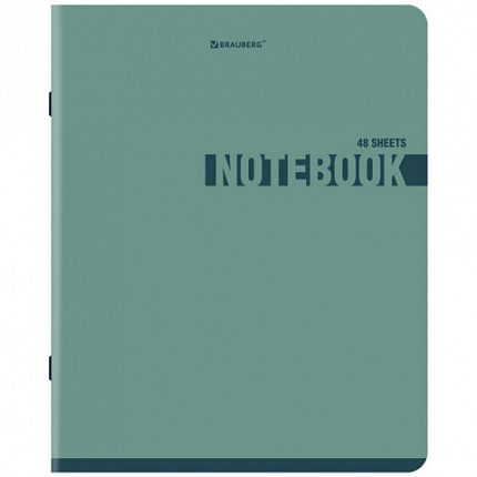 Тетрадь А5, 48 л., BRAUBERG, скоба, клетка, SoftTouch, "NoteColor", (микс в спайке), 405326