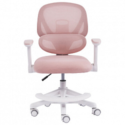 Кресло детское с подставкой для ног BRABIX KIDS "MG-220", сетка/ткань TW, розовое, 533314