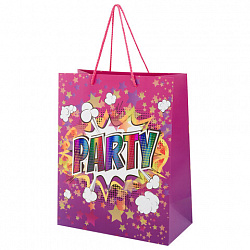 Пакет подарочный (1 штука) 26х13х32 см (L), "Party Collection", ассорти, глиттер, фольга, ЗОЛОТАЯ СКАЗКА, 700817