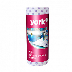 Салфетки ВИСКОЗНЫЕ, "Премиум", 25х40 см, РУЛОН 40 шт., 60 г/м2, YORK, 021100