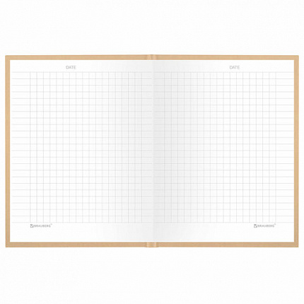 Блокнот МАЛЫЙ ФОРМАТ 110х147 мм, А6, 80 л., твердый, клетка, BRAUBERG "Minimal", бежевый, 116446