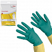 Перчатки VILEDA PROFESSIONAL латекс-неопреновые МНОГОРАЗОВЫЕ х/б напыление СВЕРХПРОЧНЫЕ, размер XL (очень большой) зеленые/желтые, 174309
