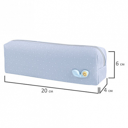 Пенал ЮНЛАНДИЯ ЮНИОР, 1 отделение, полиэстер, аппликация, "Bow", 20х6х4 см, 273803