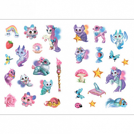 Раскраска с наклейками АССОРТИ "Волшебные питомцы", 29,5х21 см, 3+, МС