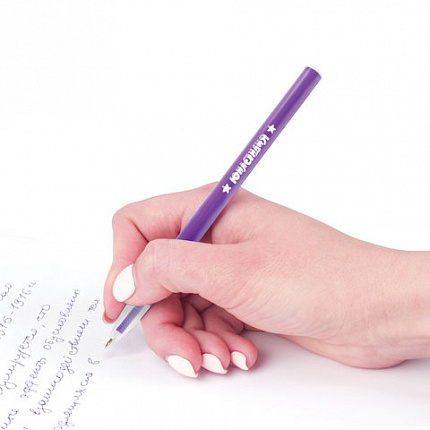 Ручка шариковая масляная ЮНЛАНДИЯ "НЕОН", СИНЯЯ, безопасный корпус ассорти, узел 1 мм, линия письма 0,5 мм, 142701