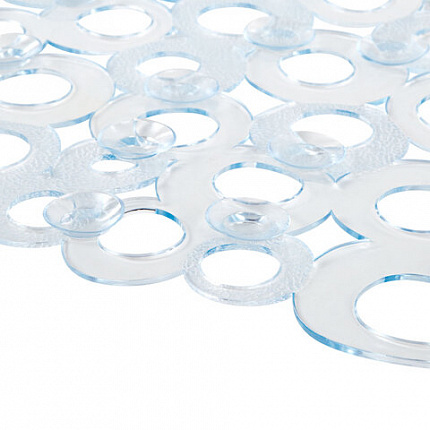 Коврик для ванны противоскользящий 69х35см, "Кольца", овальный, прозрачный, ПВХ, PRIMILA (ПРИМИЛА), 700372