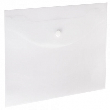 Папка-конверт с кнопкой МАЛОГО ФОРМАТА А5 BRAUBERG UNIVERSAL, прозрачная, 0,15 мм, 273065