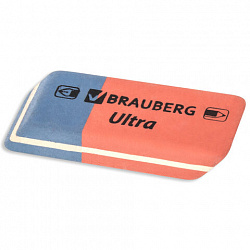 Ластик BRAUBERG "Ultra", 41х14х8 мм, красно-синий, натуральный каучук, 228708