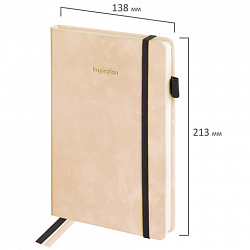 Ежедневник недатированный А5 138x213 мм, BRAUBERG "Velvet", резинка, держатель, 160 л., розовый, 116246