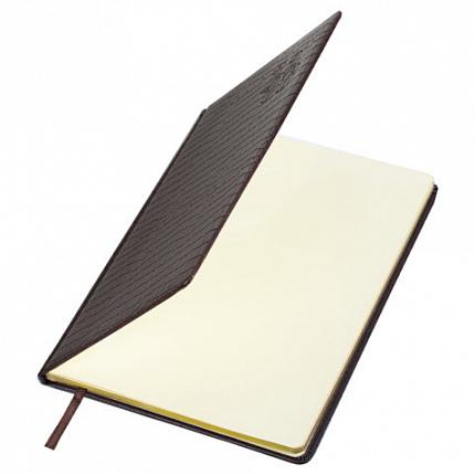 Еженедельник датированный 2026 БОЛЬШОЙ ФОРМАТ 210х297 мм, А4 BRAUBERG "Comodo", под кожу, коричневый, 117152