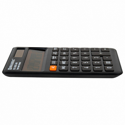 Калькулятор карманный BRAUBERG CX-102C-BK (76x126 мм), 12 разрядов, двойное питание, ЧЕРНЫЙ, 272647