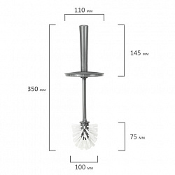 Ершик для унитаза с подставкой (высокий стан), закрытый, "Стар", серебристый, IDEA, М 5017
