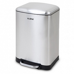 Ведро мусорное с педалью 12 л, крышка с доводчиком, стальное, БЕЗ ОТПЕЧАТКОВ, LAIMA ULTRA, 701568