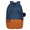 Рюкзак GRIZZLY школьный, укрепленная спинка, 2 отделения, для девочек, BLUE/ORANGE, 43х27,5х16 см, RD-341-2/3