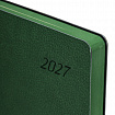 Ежедневник датированный 2027, А5, 138x213 мм, BRAUBERG "Stylish", под кожу, гибкий, темно-зелёный, 117972