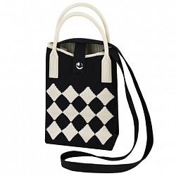 Сумочка-органайзер повседневная HEIKKI KNIT (ХЕЙКИ) кросс боди, вязаная, 17х12х5 см, "Black&White", 273793