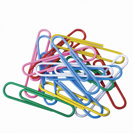 Скрепки большие 50 мм, цветные, 50 шт., в картонной коробке, BRAUBERG, 221533