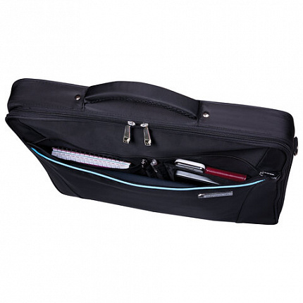 Сумка портфель BRAUBERG SYDNEY с отделением для ноутбука 17,3", откидная крышка, черная, 34х44х6 см, 240449