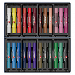 Пастель масляная BRAUBERG ART "Секреты художника", УТОЛЩЕННАЯ, 24 цвета, круглое сечение, 182100