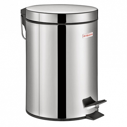 Ведро мусорное с педалью 3 литра "Classic", ЗЕРКАЛЬНОЕ, нержавеющая сталь, со съемным внутренним ведром, LAIMA, 604942