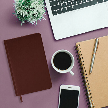 Ежедневник недатированный А5 138х213 мм BRAUBERG "Iguana" под кожу, 160 л., темно-коричневый, 125090