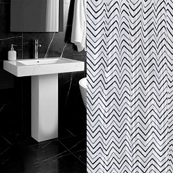 Шторка для ванной ПОЛИЭСТЕР, 180х180 см, кольца в комплекте, УЗОРЫ, PRIMILA (ПРИМИЛА), 700078