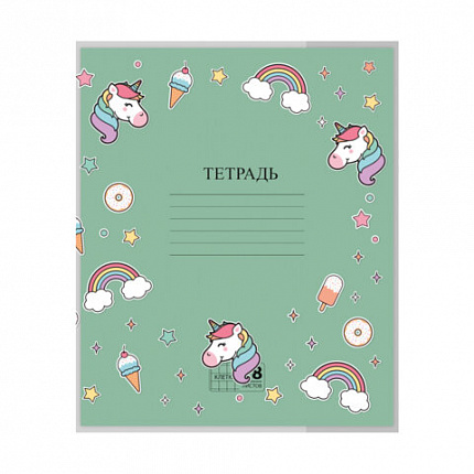 Обложки "UNICORN" для тетрадей и дневников, КОМПЛЕКТ 10 шт, ПЛОТНЫЕ, 210*350 мм, 110 мкм, FUNSTER, 274084