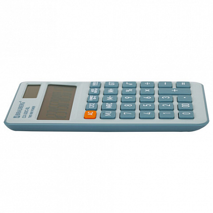 Калькулятор карманный BRAUBERG CX-102C-BL (76x126 мм), 12 разрядов, двойное питание, ГОЛУБОЙ, 272649