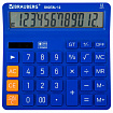 Калькулятор настольный BRAUBERG DIGITAL-12-BL (151х152 мм), 12 разрядов, двойное питание, СИНИЙ, 272969