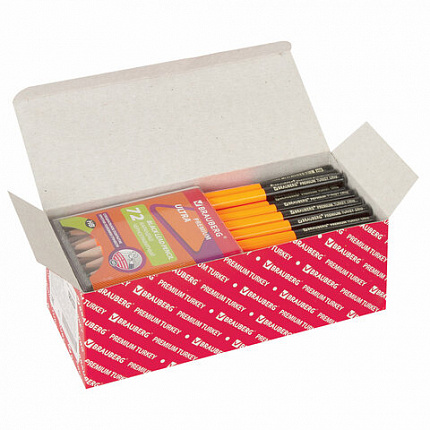 Карандаш чернографитный BRAUBERG "PREMIUM TURKEY", 1 шт., "Ultra", НВ, ассорти, дисплей,181570