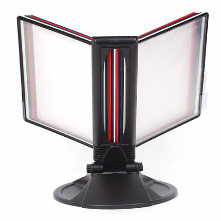 Демосистема настольная на 10 панелей, с 10 цветными панелями А4, черная, BRAUBERG "SOLID", 236714