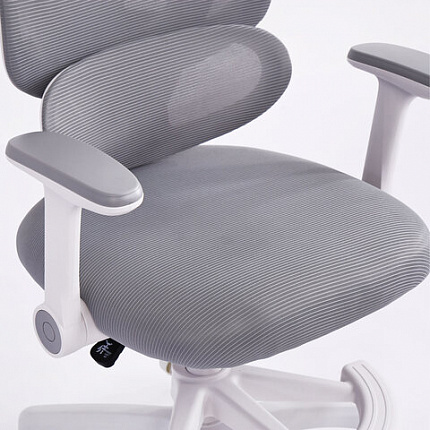 Кресло детское с подставкой для ног BRABIX KIDS "MG-220", сетка/ткань TW, серое, 533315