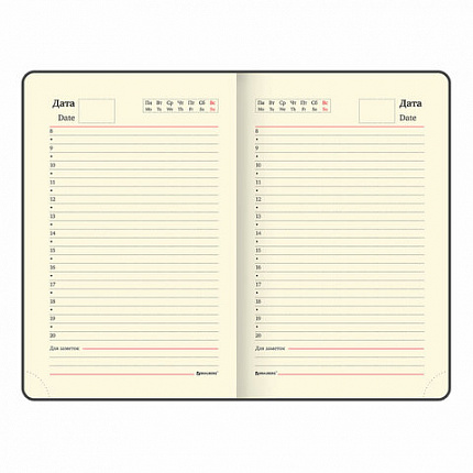 Ежедневник недатированный МАЛЫЙ ФОРМАТ 100x150 мм А6 BRAUBERG "Iguana", под кожу, 160 л., синий, 114467