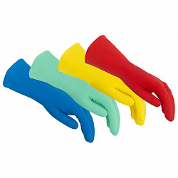 Перчатки VILEDA многоцелевые латексные, МНОГОРАЗОВЫЕ, х/б напыление, ПРОЧНЫЕ, XL (очень большой), зеленый, 174367