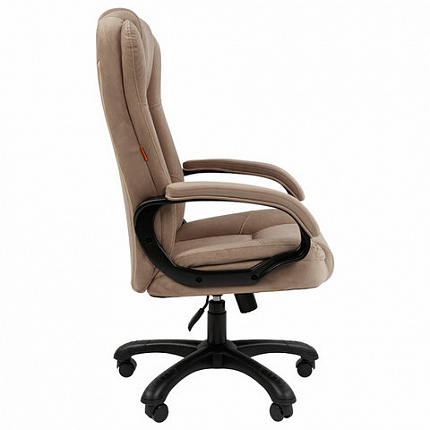 Кресло офисное Chairman CH 600, велюр, бежевое, 7158673
