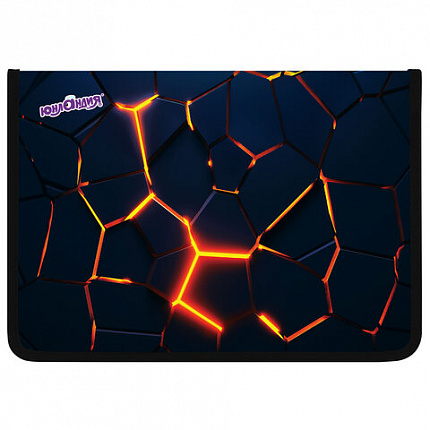 Папка для труда на молнии ЮНЛАНДИЯ А4, 1 отделение, откидная планка, органайзер, "Volcano split", 273394