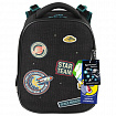 Ранец BRAUBERG PREMIUM, 2 отделения, с брелком, "Space mission", LED ЛАМПОЧКИ, 38х29х16 см, 270599