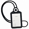 Бейдж вертикальный для пропуска и ID-карт, СИЛИКОНОВЫЙ, 85х54 мм, шнурок 42 см, черный, BRAUBERG, 238904